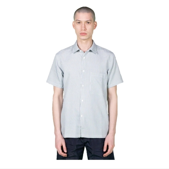 Native North Men's Blue Striped Bureau Shirt Button Up Front Size Large - Picture 4 of 9